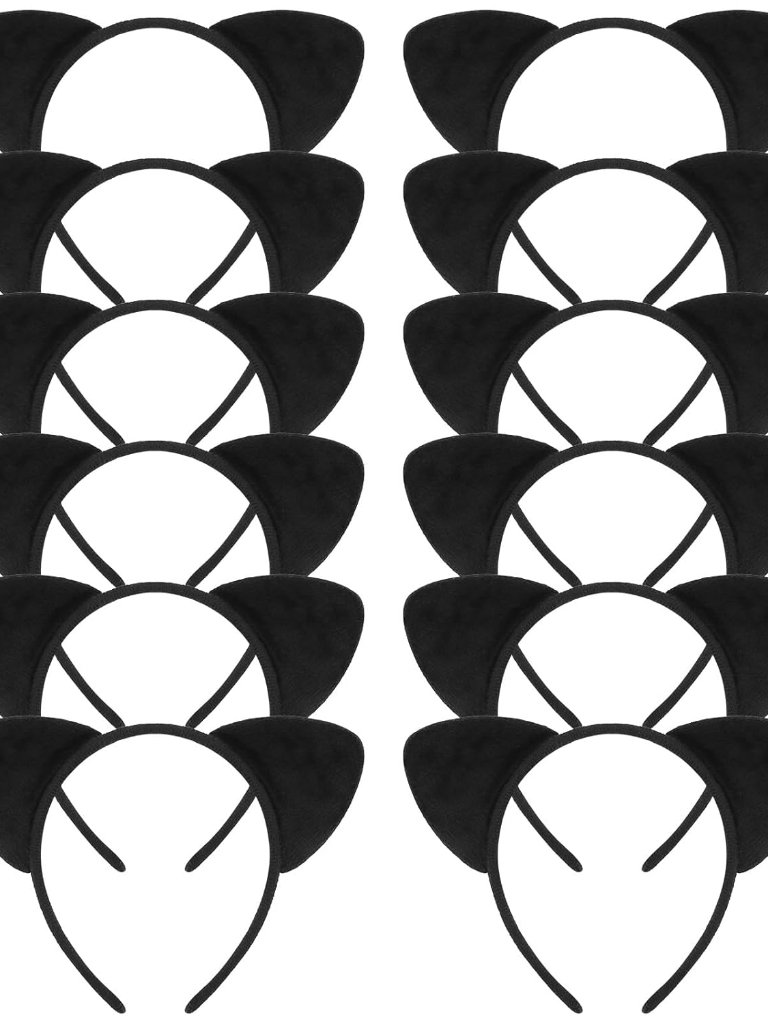 Black Cat Ears Headbands For Women 12 Plush Headbands For Women For Washing Face